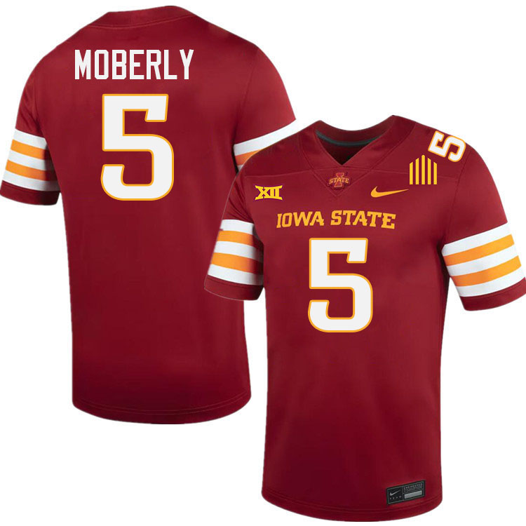 Connor Moberly Jersey,Iowa State Cyclones #5 Connor Moberly College Jersey Youth-Cardinal